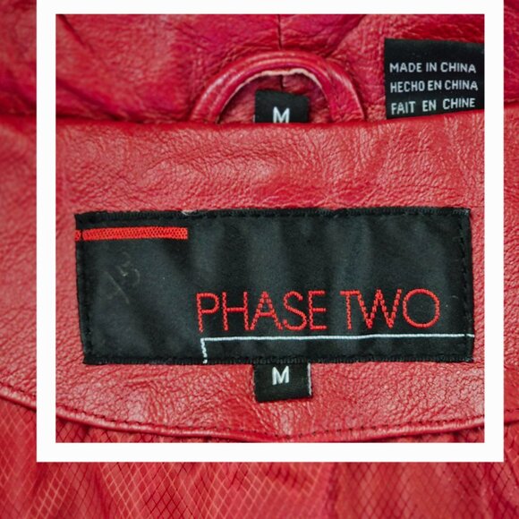 Phase Two Red Leather Ladies Long Coat - Picture 2 of 10